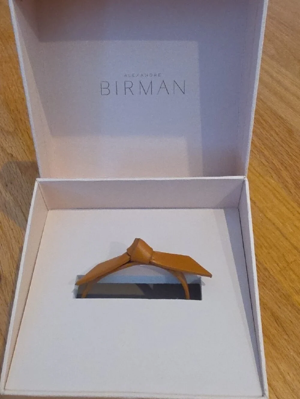 Alexandre Birman Leather Brace With White Textured Box